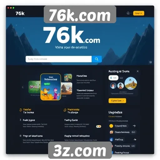 Análise da interface do usuário do site 76k.com